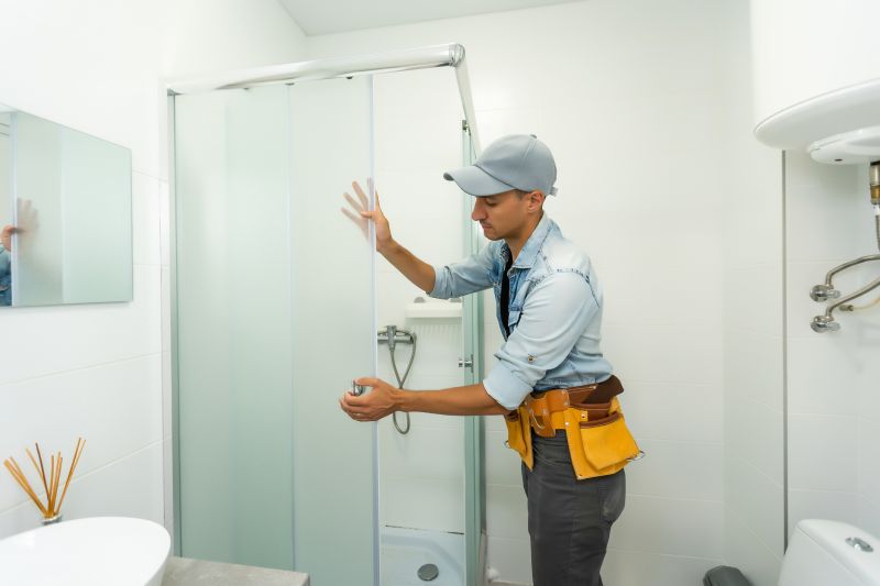 Small Shower with Sliding Door